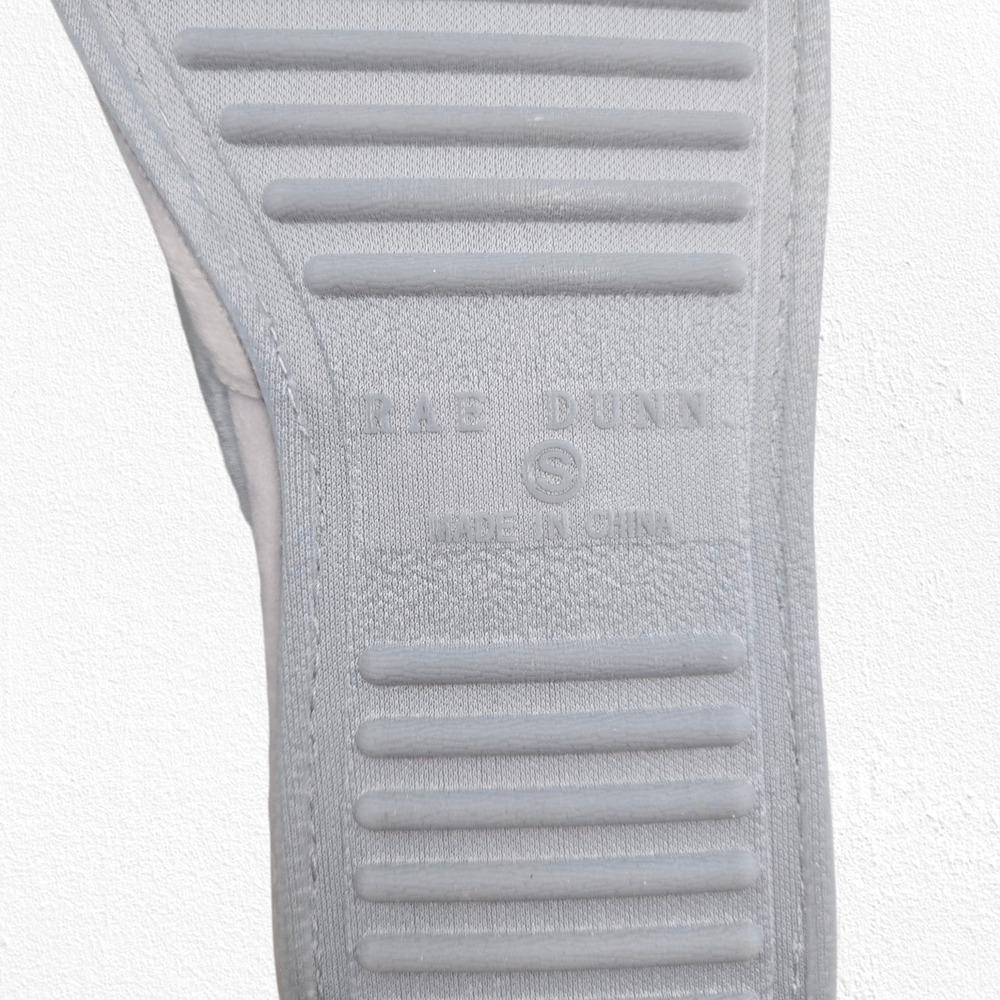 Rae Dunn Be Kind Slippers Gray Faux Fur Quilted Slide House Shoes Size Small 5-6 - Picture 5 of 11